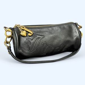 Vintage Juicy Couture Black Leather Shoulder Bag
